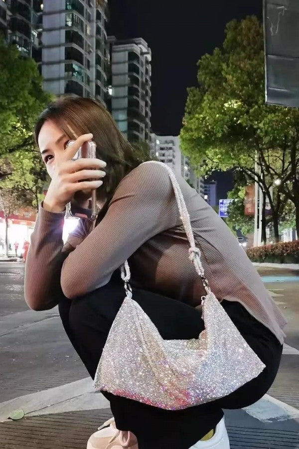 Luxe Silver Rhinestone Bag