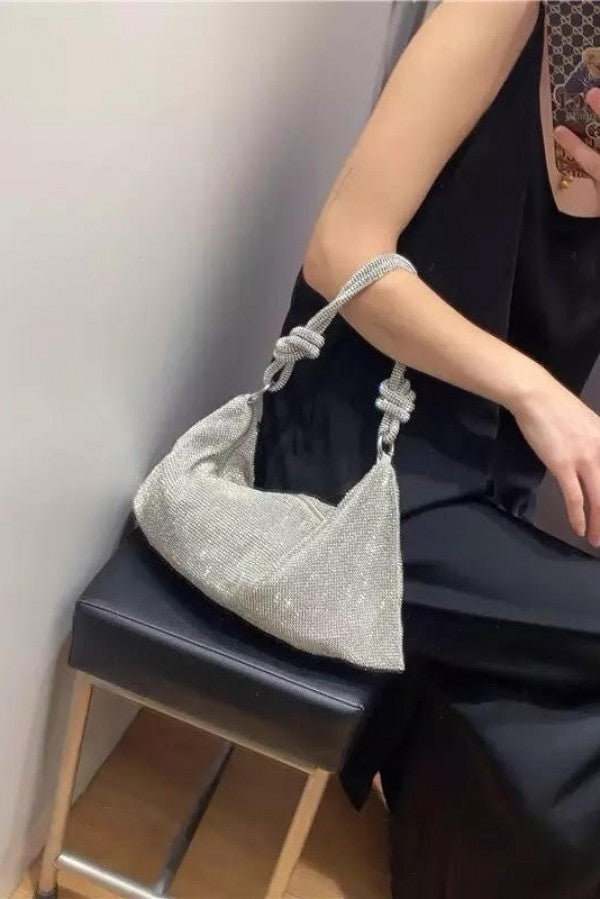 Luxe Silver Rhinestone Bag