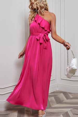 Pink One Shoulder Dress