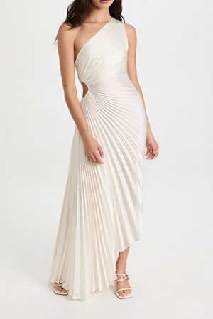 White Pleated Dress