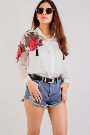 Floral Embroidered Shirt