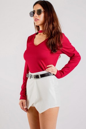 Burgundy Choker Top 