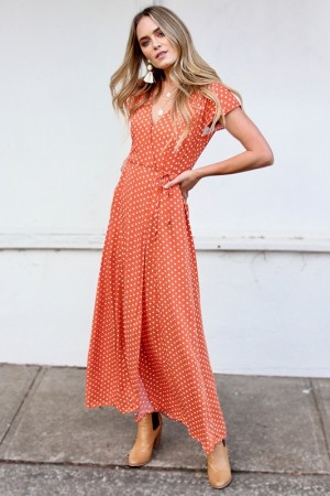 Lilah Polka Dots Maxi Dress