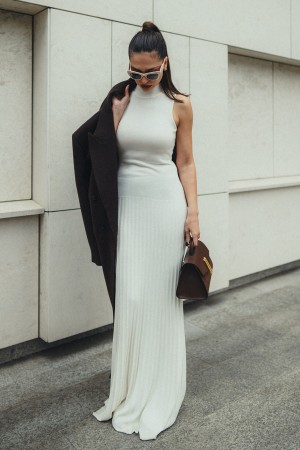 Ivory Ribbed Dress