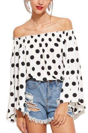 Polka Dots Off Shoulder Top