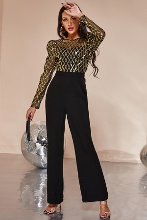 Ariana Mesh Sequin Jumpsuit