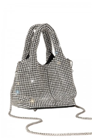 Luxe Silver Rhinestone Bag