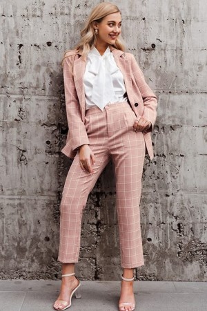 Bridgette Plaid Pant Suit