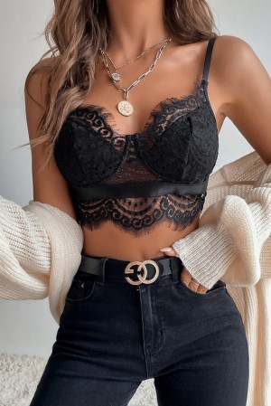 Noir Lace Bralette Top