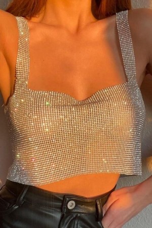 Luxe Rhinestone Crystal Top