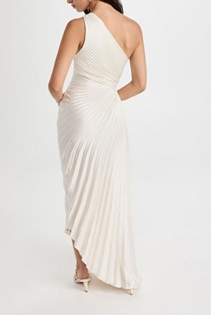 White Pleated Dress