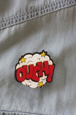 Ouch Acrylic Brooch