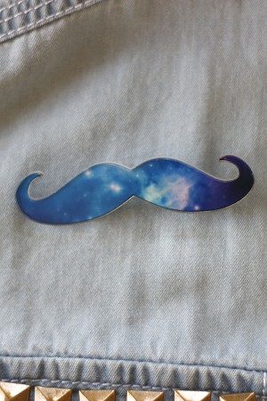 Galaxy Moustache Brooch