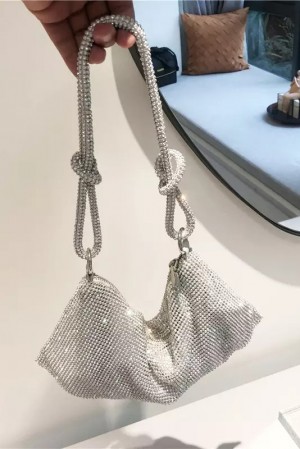 Luxe Silver Rhinestone Bag