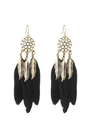 Black Feather Earrings