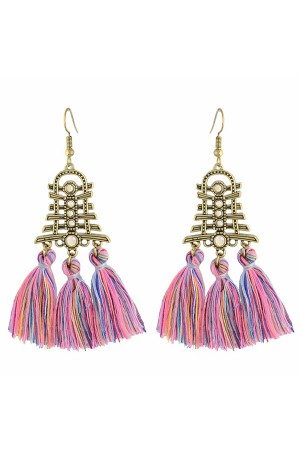 Pink Tassel Earrings