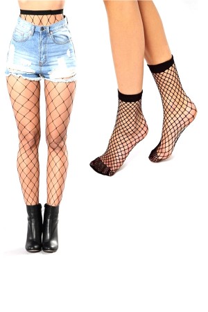 Fishnet Pantyhose Socks Set