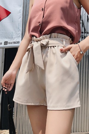 Khaki High Waist Shorts