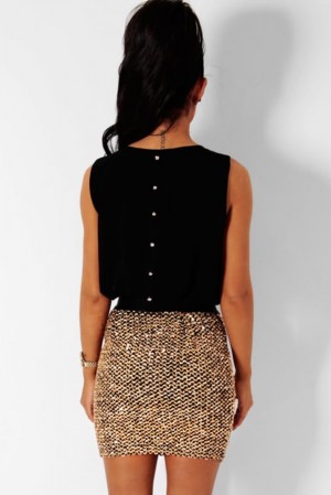 Gold Sequin Skirt