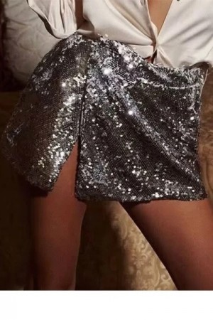 Silver Sin Sequin Skirt