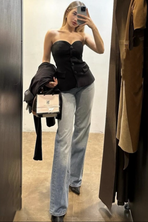 Buttoned Corset Top