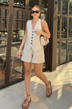 Girl Boss Short Linen Co-ords