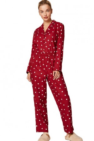 Red Heart Pajama Set