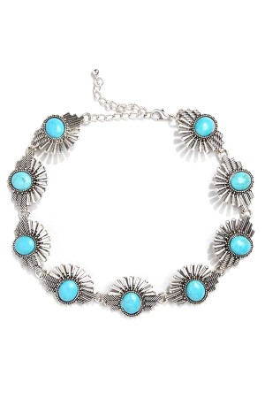 Floral Silver Choker