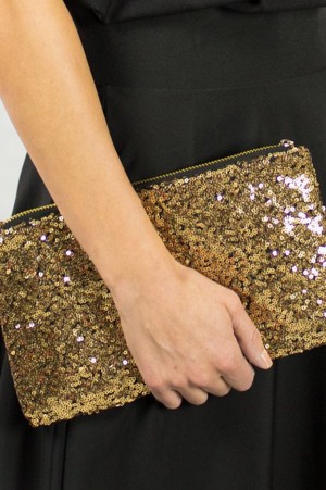 Golden Sequin Clutch