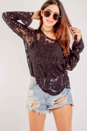 Floral Lace Crochet Top