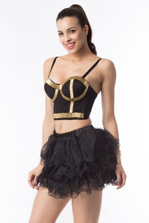 Alessandra Gold Noir Bustier