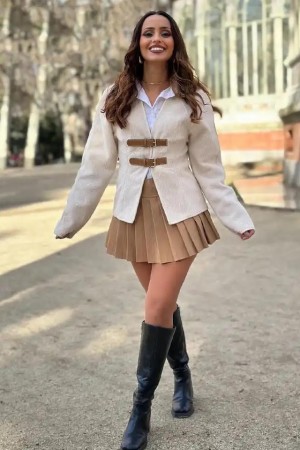 Ivory Fur Cardigan Top