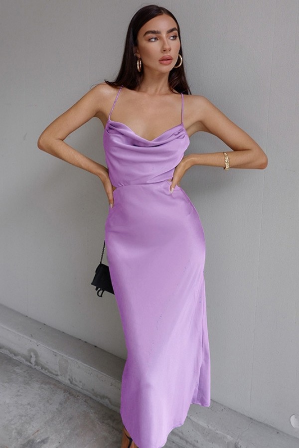 Lavender satin dress clearance